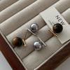 Autumn And Winter Shijia Pearl Earrings, Coffee Color Maillard Earrings, Niche Retro Temperament, Versatile Foreign Style, Advanced Sense Earrings