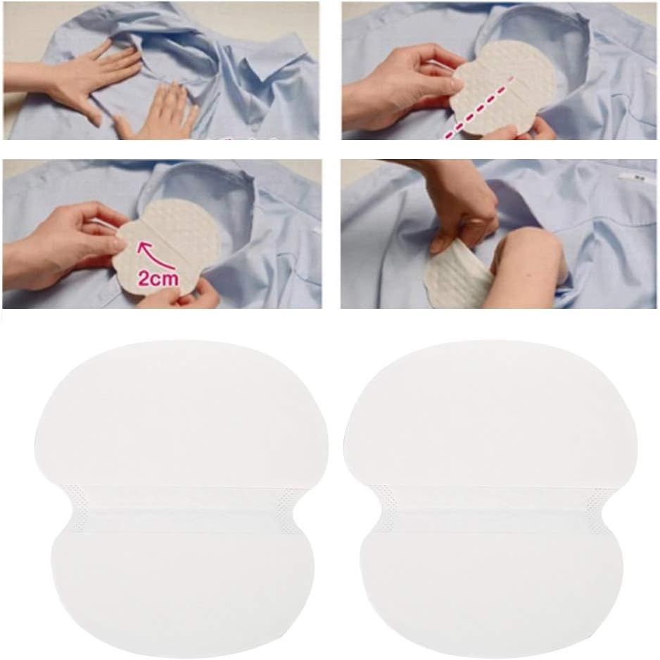 Sweat Pads for Under Breasts, Disposable Underarm Sweat Absorbent Pads Unisex Cotton Armpit Sweat Guard (20PCS)