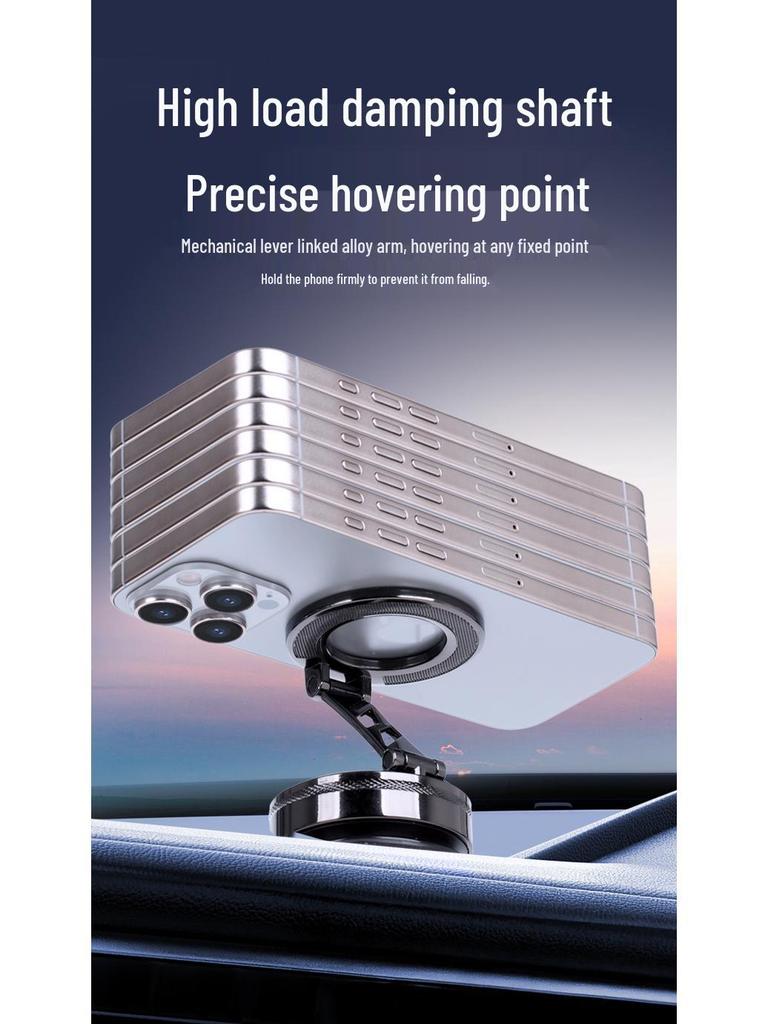 Zinc Alloy Folding Magnetic Car Phone Holder with Vacuum Suction