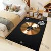 Golden Vinyl Record Turntable Tonearm Print Carpet for Living Room Bedroom Sofa Home Decor Rus Non-slip Floor Mat Luxury Gift