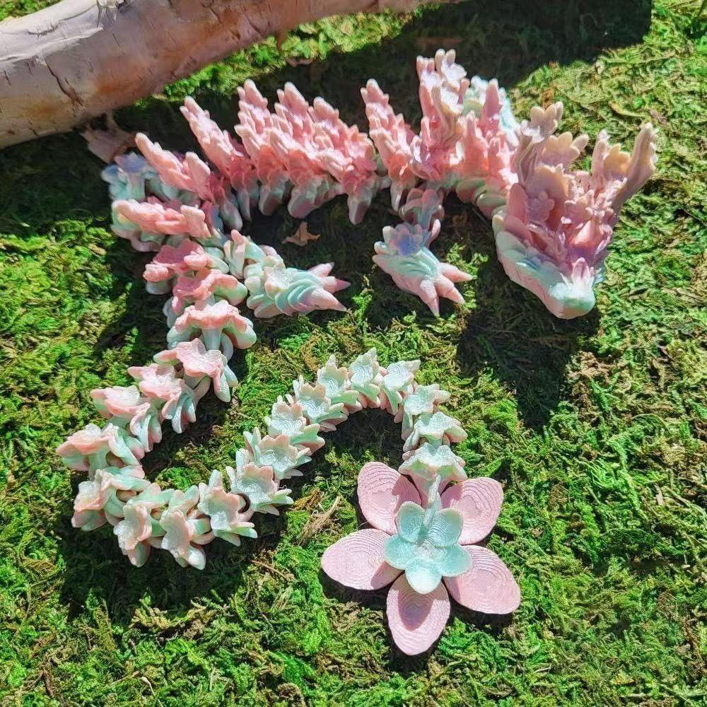 Laser 3D Printed Diceratops Dragon Sakura Dragon 3D Articulated Dragon Toys Kid Gift