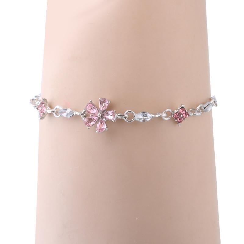 Shimmering Rhinestones Bracelet Fashionable Silver Plated Handchain Adjustable Length Wristchain Stylish Party Jewelry
