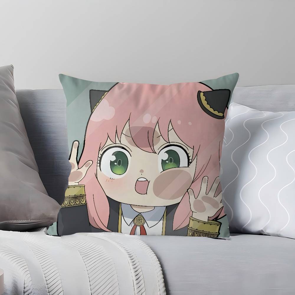 Anime Anya Forger Cushion Cover Inches Farmhouse Decor Home Throw Pillow Covers For Couch Decorations