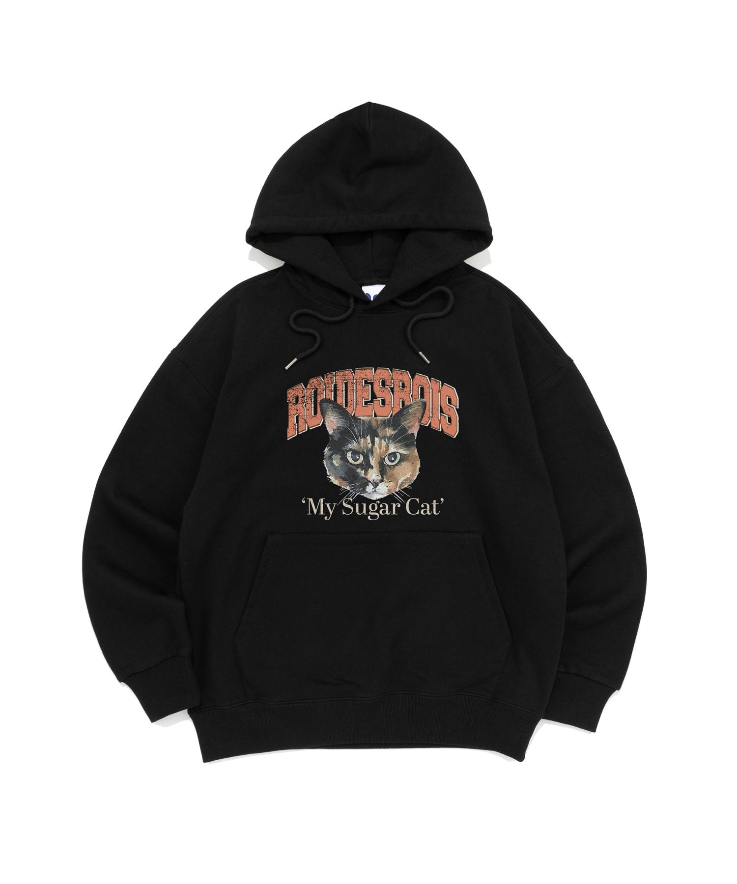 Road Road Ravi Cat Print Hoodie (Black) Black/S