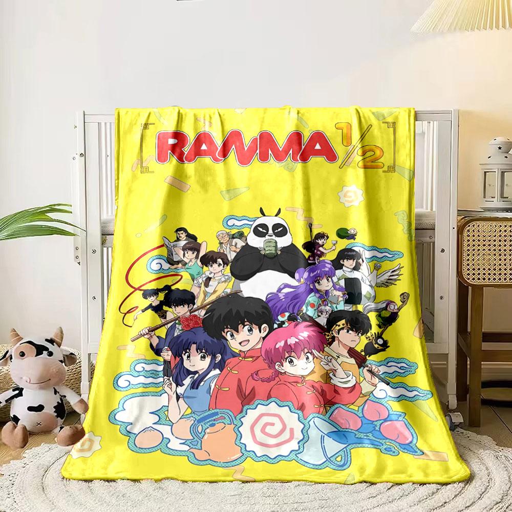 Bright yellow background with colorful characters and swirling decorations. for all seasons blanket lunch break throw gift 80cm x 120cm
