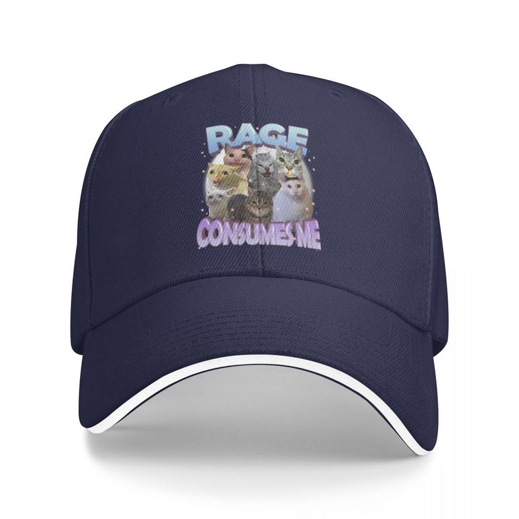 Baseball Caps Rage Consumes Me Absurd Cat Meme Retro Customized Unisex Sport Spring Caps