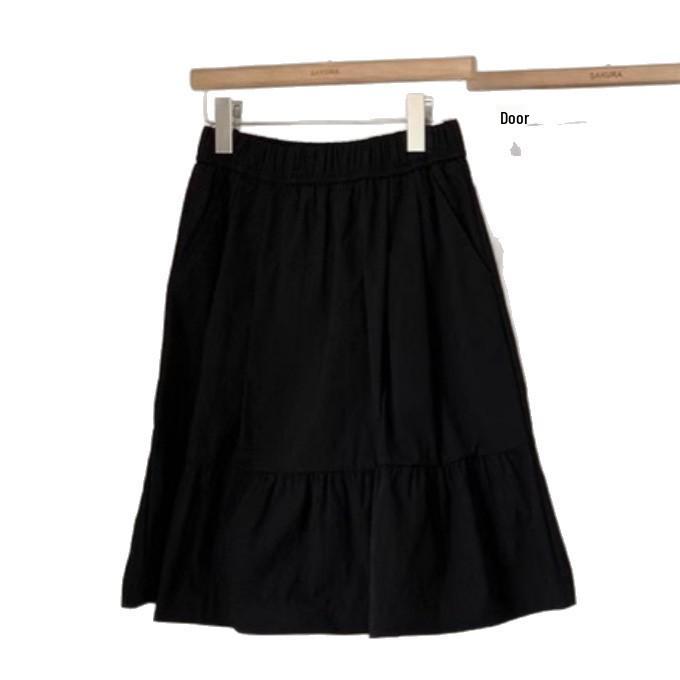 Plus-Size Retro A-line Elastic Waist Summer Skirt for Women