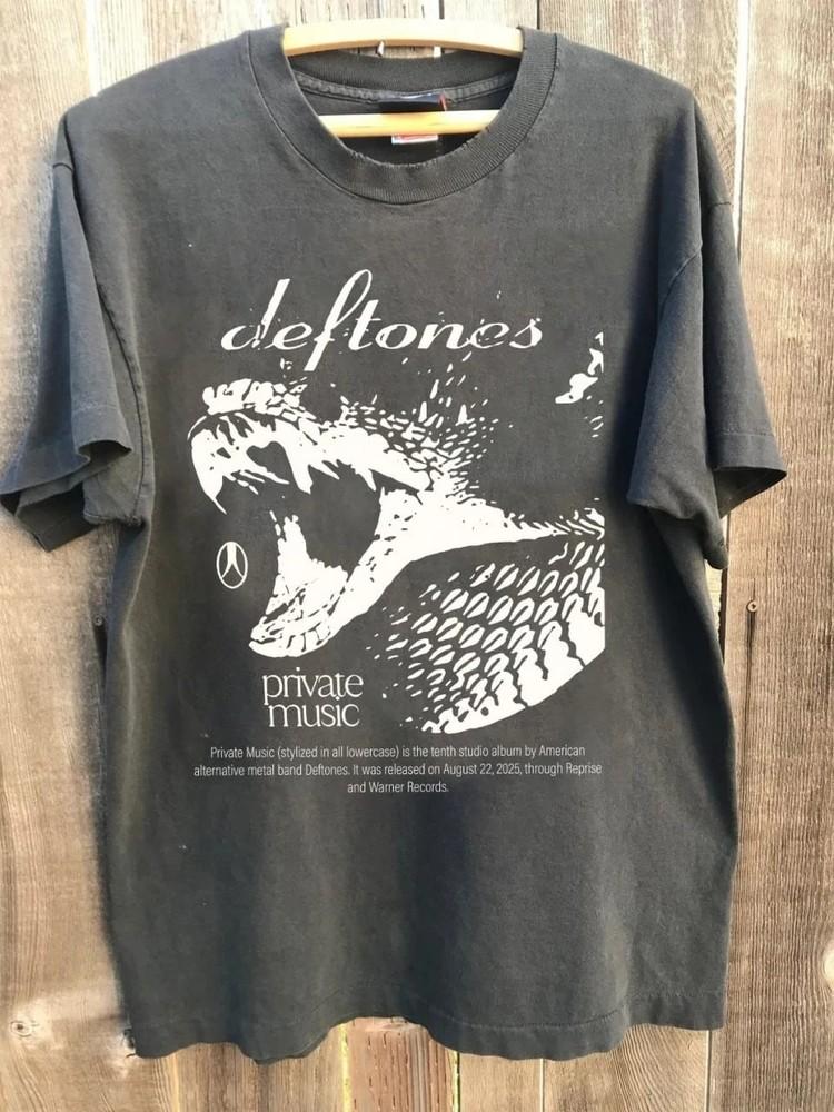 Deftones Частный Музыкальный Треклист Унисекс Унисекс 2025 угольный Футболка Мужчины Женщины Унисекс Футболка L