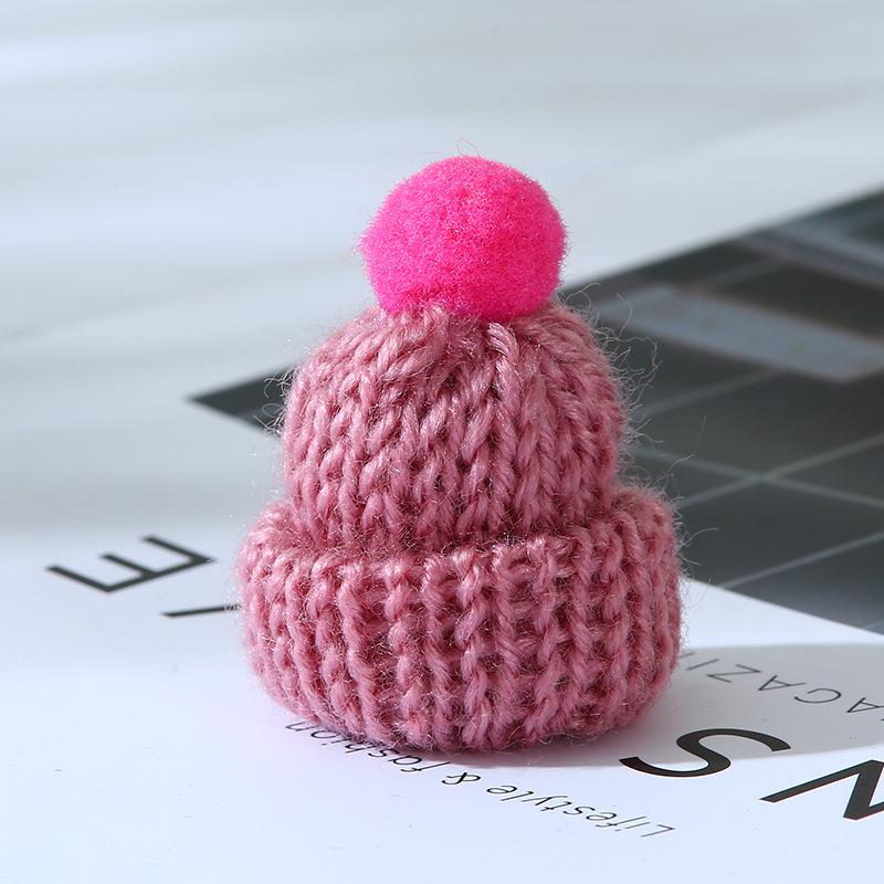 Korean Style Knitted Wool Hat with DIY Pompom Decoration - Mini Christmas Accessory