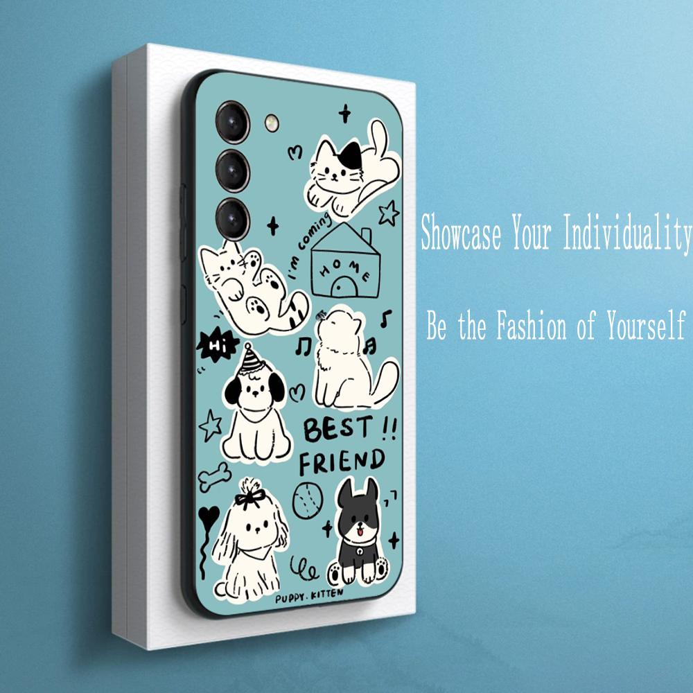

Cute Animal dog pattern lovely design Phone Case For Samsung Galaxy S26 S25 S24 S23 S22 S21 Plus Ultra Note20 Soft Black Galaxy S25 Edge