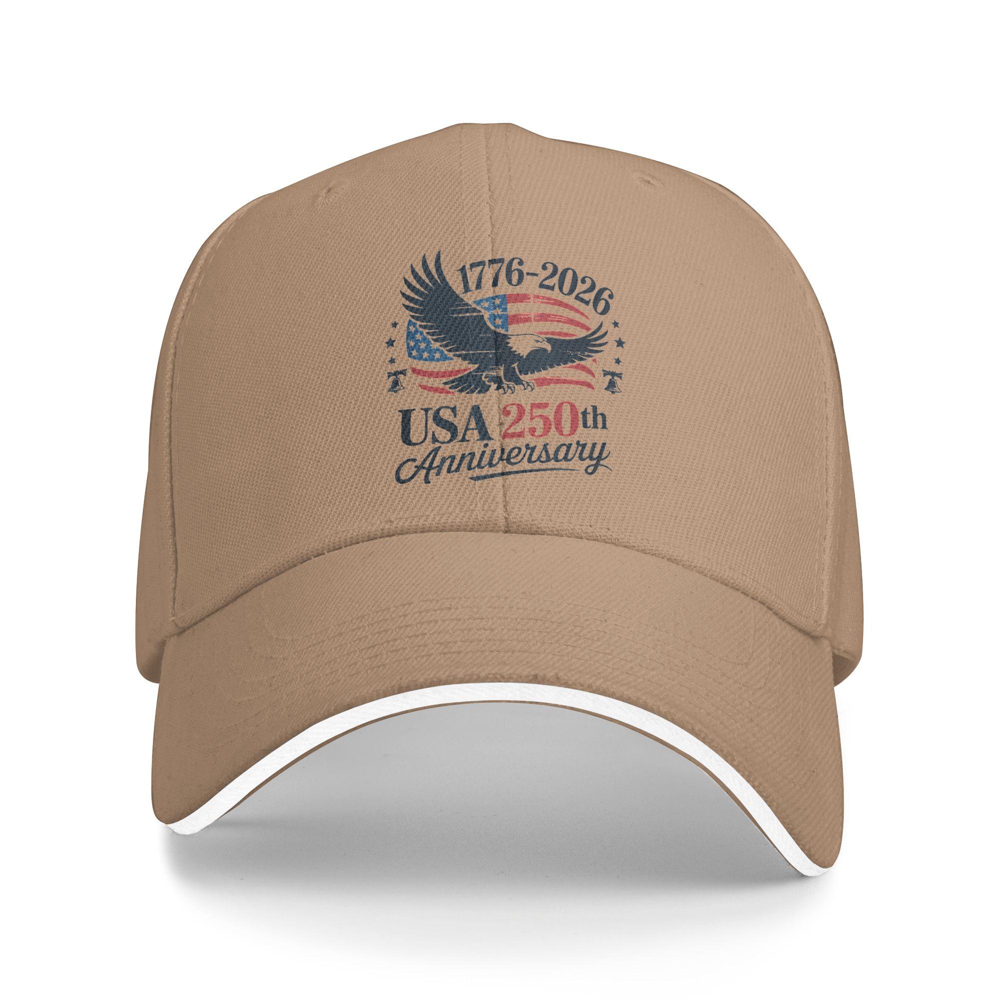 

250 Years America 250th Anniversary 1776 2026 US 4th of July Casual Baseball Cap Summer Trucker Hat Running Hippie Snapback Cap As Picture хакі