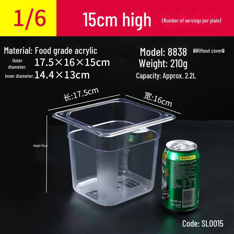 Transparente rechteckige Acryl-Heißtopfschale und Frischhalte-Obst-Auslagebox