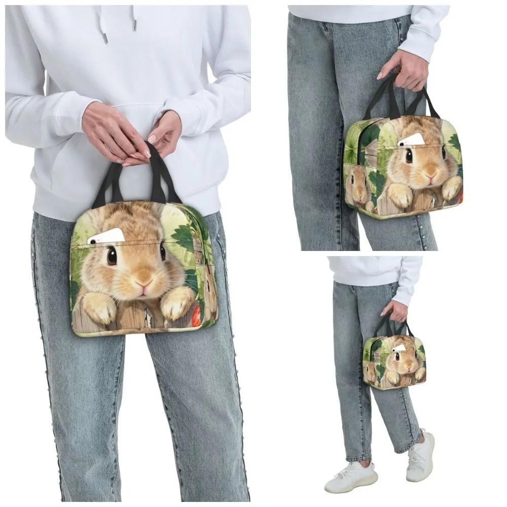 Rabbit In The Forest Anime Insulated Lunch Bag for Women Office Cooler Thermal Food Box Tote Portable Lunch Boxes Container
