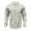 Men's Long Sleeve Linen Shirt Turn-Down Collar Shirt  Fit  Shirt