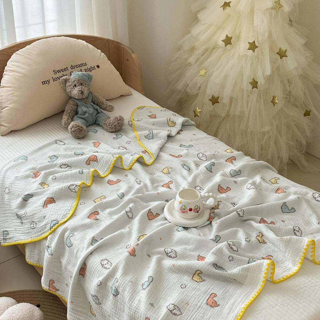 Class A Crinkled Gauze Cotton Children's Summer Quilt - Lightweight, Cooling, Machine Washable