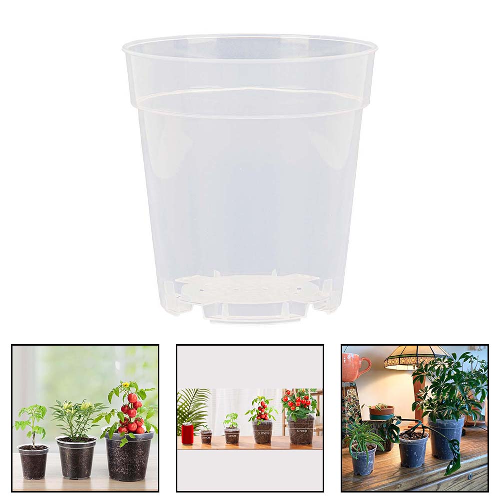 Transparent Plant Pots for Indoor and Outdoor Use 10pcs Set with Efficient Drainage Holes for Optimal Plant Vitality and Health