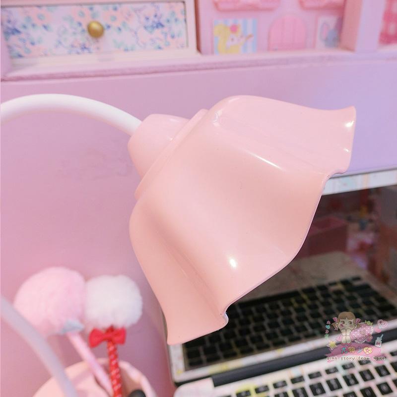 Lovely 3 Levels Dimmer Reading Table Lamp Pen Case Base Student LED Desk Lamp Girls Charge Bedside Lamp for Bedroom Studyroom