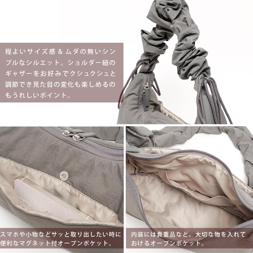 Drawstring Gathered Shoulder Bag RSN24029OLF [Rename]