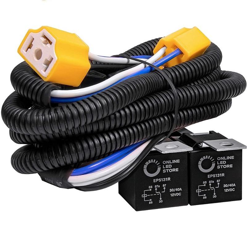 H4 LED Headlight Wiring Harness Negative Switched Conversion Fused Relay Harness Kit for Subaru Toyota