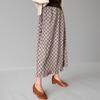 New ArrivalS Open Run Women S Check Frill Long Skirt Banding deSign