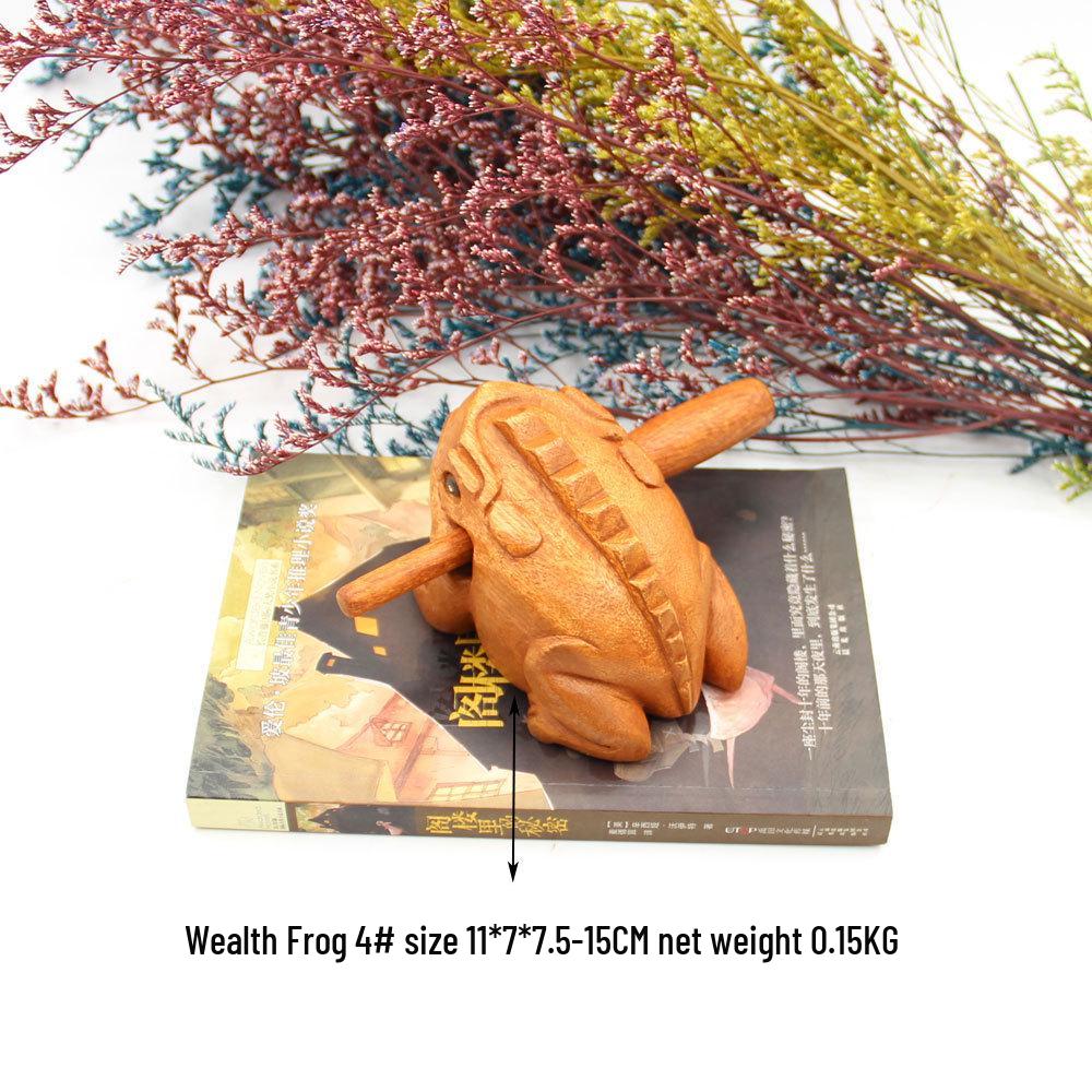 Thai Hand-Carved Wooden Frog Ornament - Creative Fish Souvenir and Home Decor Sounding Craft Gift