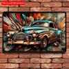 2d Flat 30*20cm, Boho Style Retro Car Wooden Wall Art, Multipurpose Sign Decorative Hanging Plaque for Home, Living Room, Kitchen, Garden, Bedroom
