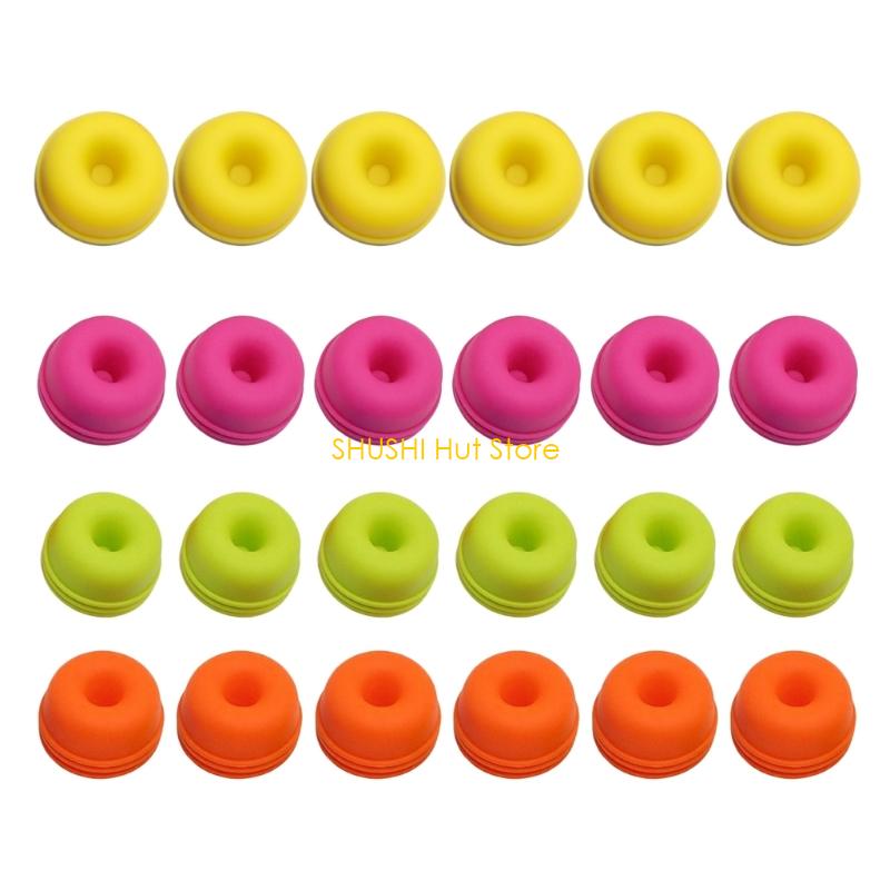 24pcs Multicolored Heat Resistant Silicone Baking Cups Oven Safe Muffin Molds D57B