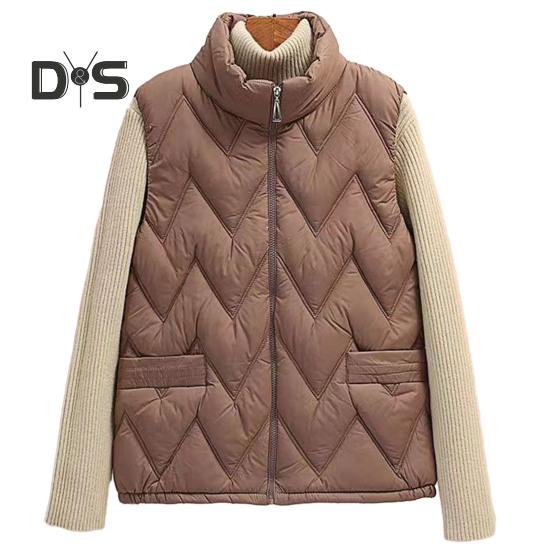 Women Winter Vest Thickened Padded Sleeveless Windproof Stand Collar Heat Retention Neck Protection Pockets Loose Cardigan Outdoor Waistcoat
