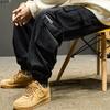Men's American Trendy Multi-Pocket Loose Cargo Joggers - Military Green Parachute Pants, Casual Retro Style for Autumn.