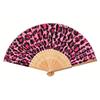 Stylish Leopard Leopard Print Folding Fan Bamboo Frame Lightweight Portable Vintage Handheld Fan Foldable Dance Hand Fan