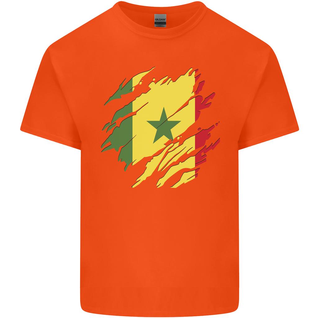 Torn Senegal Flag Senegalese Day Football Unisexs Light Cotton TShirt