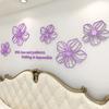 Flower Wall Sticker Acrylic 3D DIY Self-adhesive Wall Decal TV Background Living Dining Room Bedroom Bedside Mural Art Decor