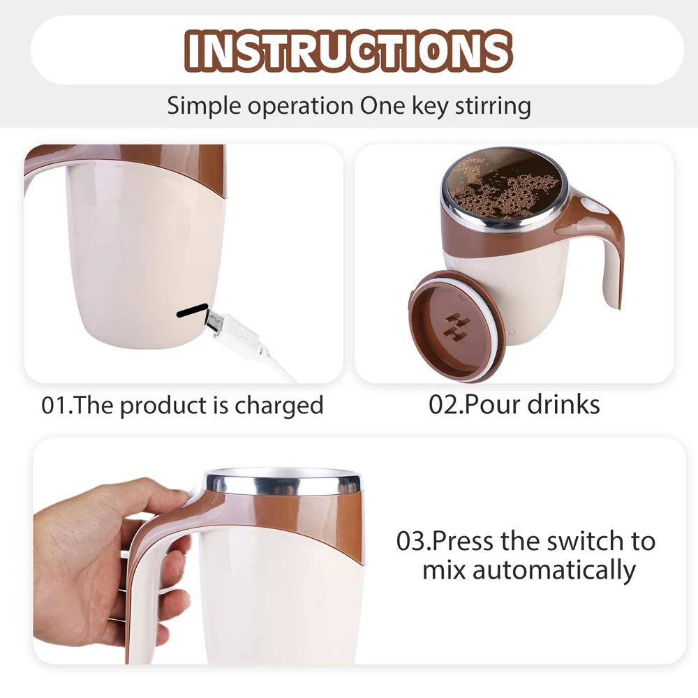 Electric Automatic Stirring Cup Rotating Lazy Coffee Cup Stylish Magnetic Rotating Mug  Home