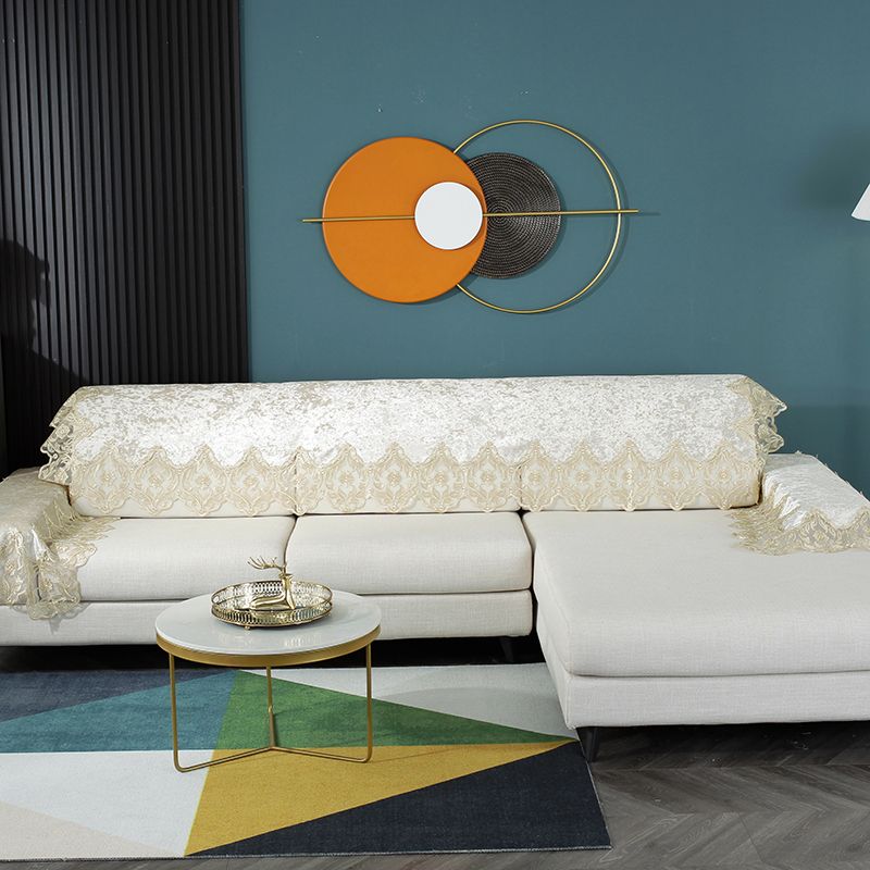 

Accessible Luxury European Style Lace Sofa Cover Sofa Towel Armrest Towel Sofa Back Towel All Year Round Neutral Dust Cover Fabric Elegant Rice 70*70cm square hand towel]