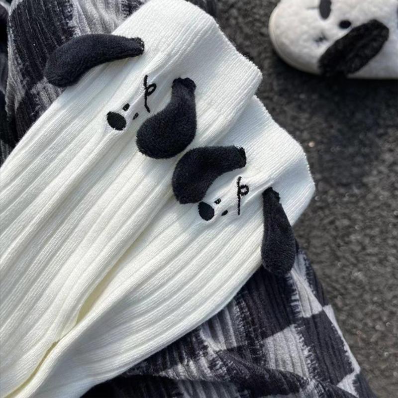 Womens Crew Socks ,LightWeight Thin Casual Calf Socks Cute Dog Ear Animal Socks Cotton Soft Stockings