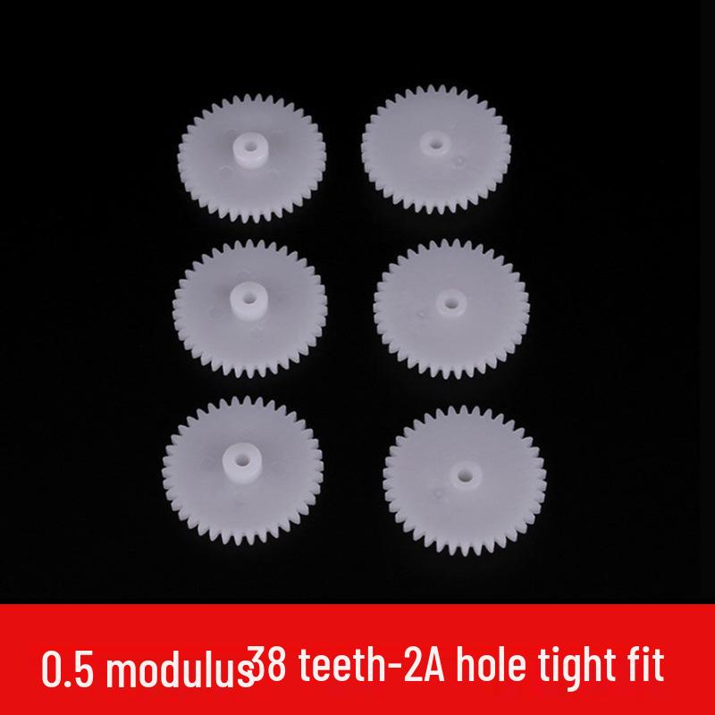 In-stock 0.5 Module POM Plastic Gear, 38 Teeth, Single Layer for 2A Motor Rack, DIY Toy