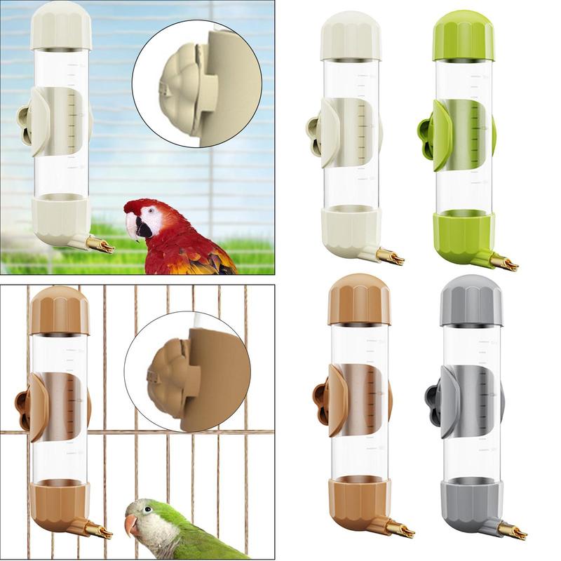 Automatic Bird Cage Water Feeder Drinker Device Hanging Bottle 200ml Easy Clean for Parrot Aviary Cockatiel
