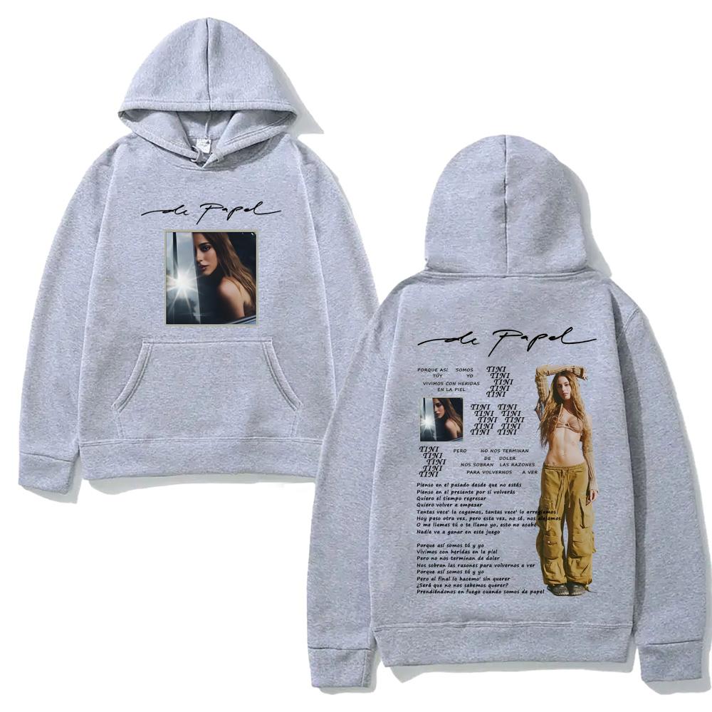 TINI -De Papel Hoodie Graphic Printing Fleece Sweatshirts Singer's Same Style Clothing Long Sleeve Pullovers