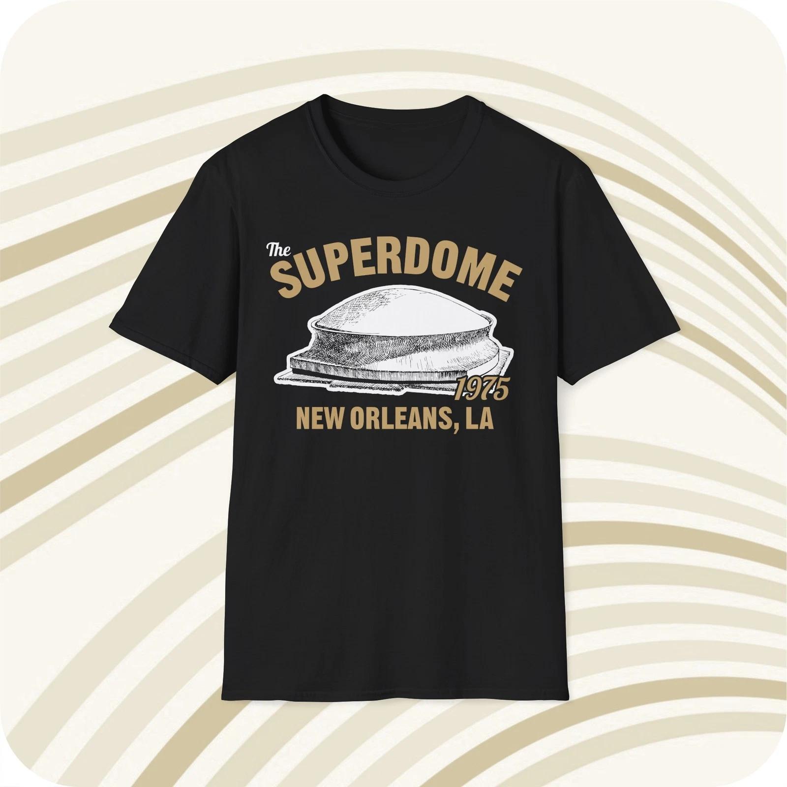 Throwbackmax Superdome 1975 Classic Cut Football T shirt - New Orleans Saints XL