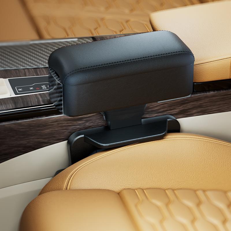 Dual Function Car Center Console Organizer with Quick Charge QC 3.0 Cup Holder Rear Seat Storage Tray Auto Vehicle Organizer