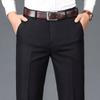 Pantaloni da Uomo Eleganti con Effetto Fluido Pantaloni Casual Formali Taglio Dritto Primavera-Estate Elasticizzati Adatti a Papà di Mezza Età