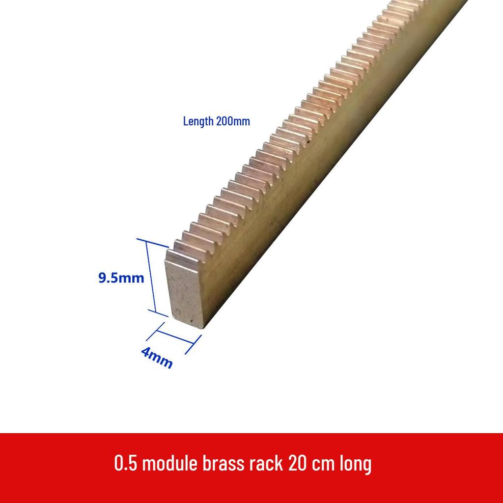 0.5 Module Copper Rack Linear Slide Rail Guide with 4x10x200mm Spur Gear Drive Rod