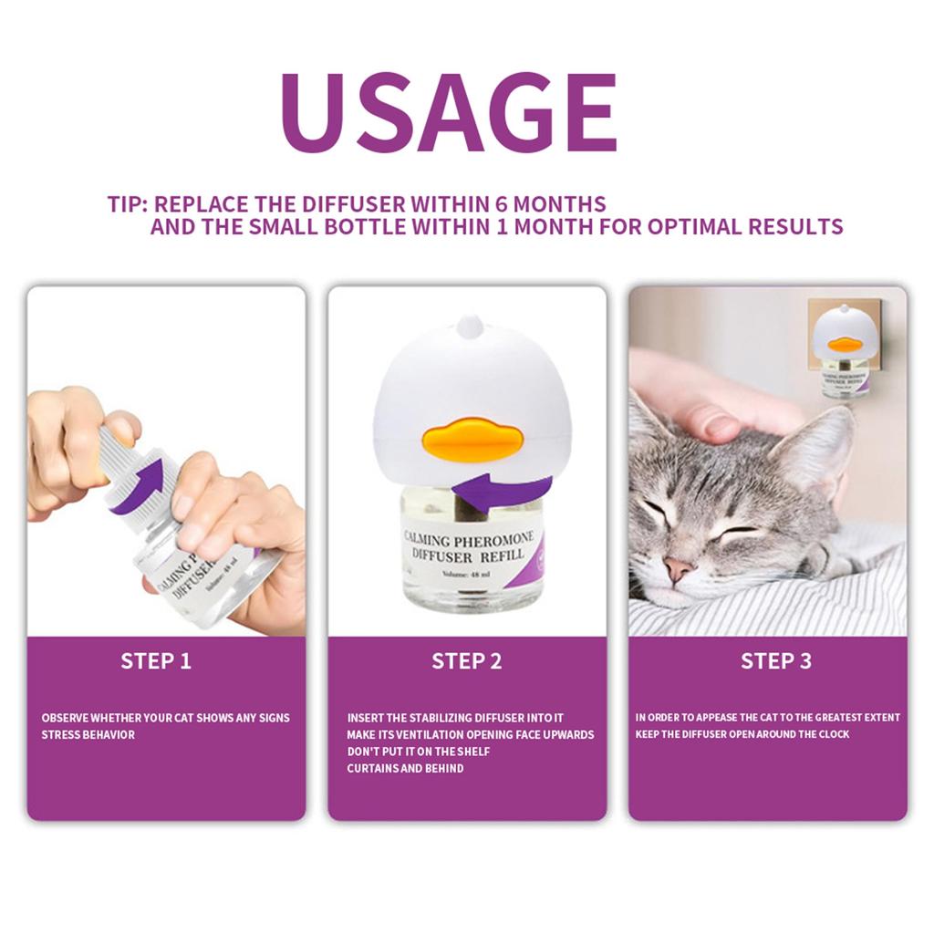 Pet Calming Diffuser, 3 In1 Pet Pheromones, Relaxing Pheromones For Pet Relief Stress Anxiety Reduce Aggression Barking, 1 Diffuser 2 Refill(48ml*2)