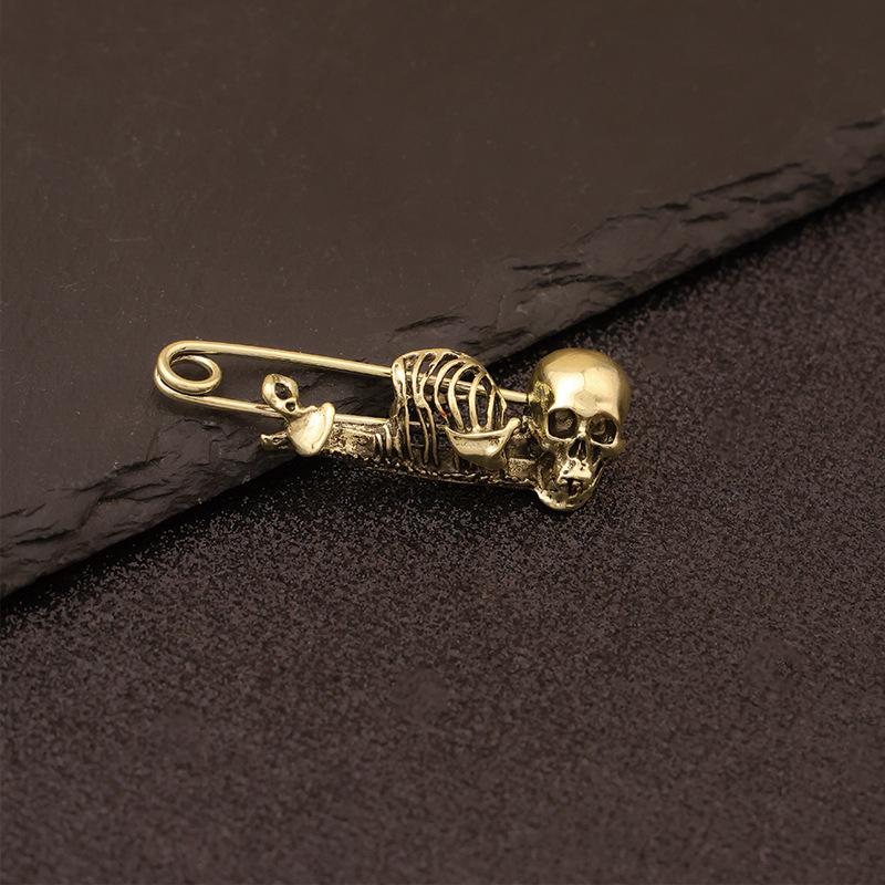 Punk Halloween Vintage Skull Pin Dark Goth Brooch Clothes Waist Accessories