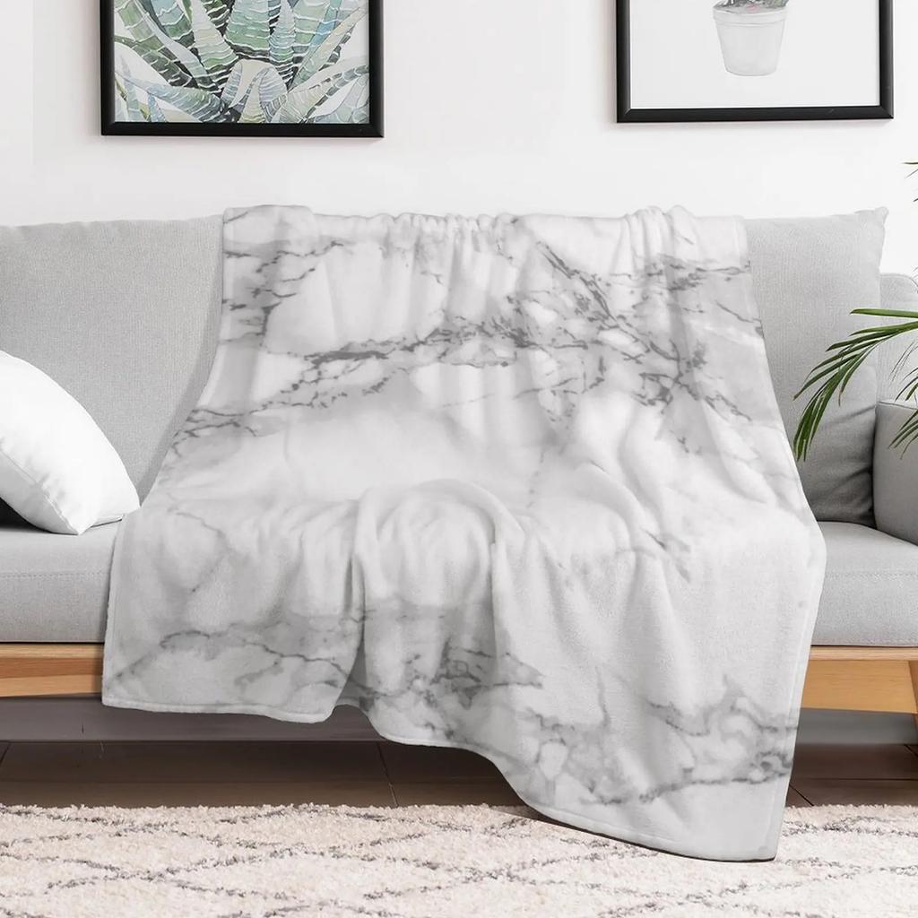Marble Throw Blanket Travel Size Cozy Blanket for Plane Train
