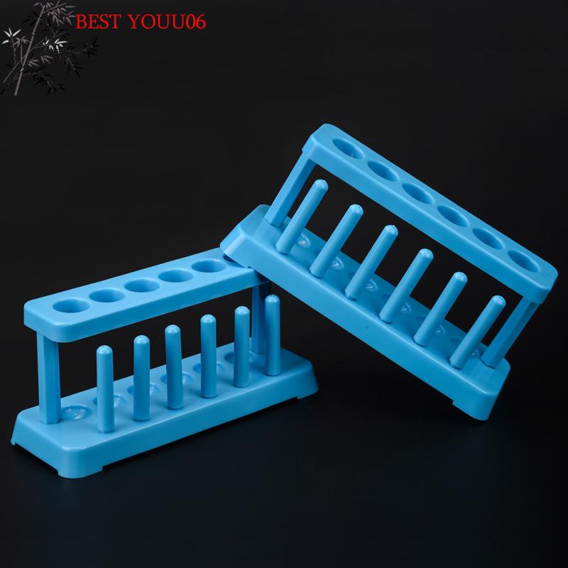 (YOUU06)New Lab School Supplies Red Plastic Test Tube Rack 6 Holes Holder Support Burette Stand Laboratory Test Tube Stand Shelf