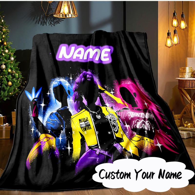 Custom Name KPop Cartoon Blanket  Ideal Bedding Blanket Perfect for Travel, Camping, Living Rooms, Offices, Sofas, Fan Christmas gift