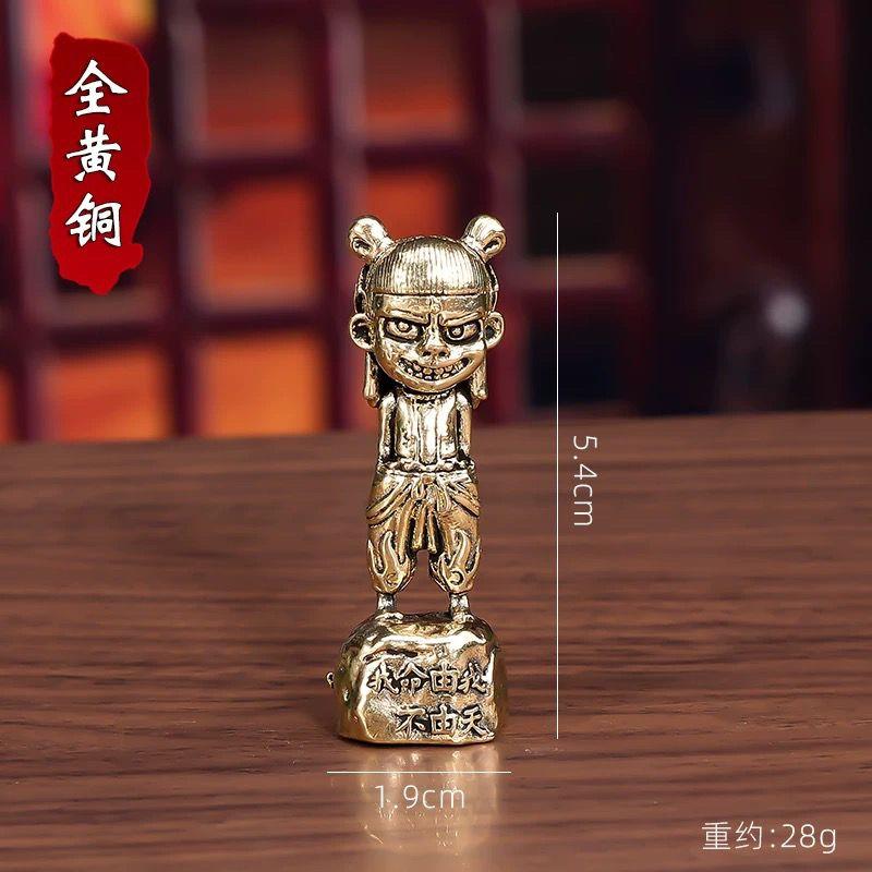 

XITAO Фигурка Нечжа из чистой меди Латунное украшение для дома Декор для стола HJF0625 28g 53mm*15mm