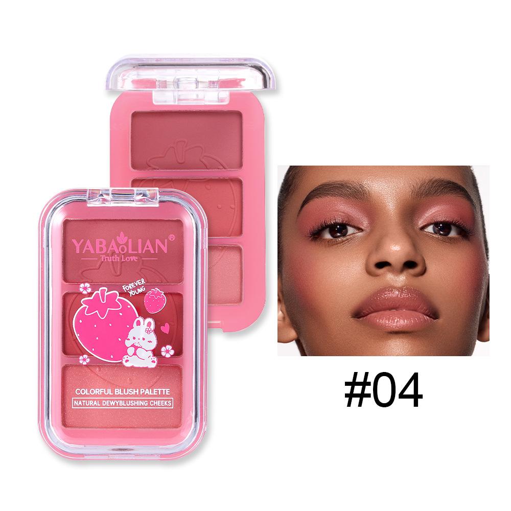 Three-color Pink Velvet Blush Long-lasting and Not Easy To Remove Makeup Cream-like Gloss Pearlescent Rouge Facial Makeup