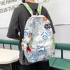 Schoolbag men's ins tide backpack Japanese Harajuku style personality graffiti college student schoolbag simple versatile backpack women